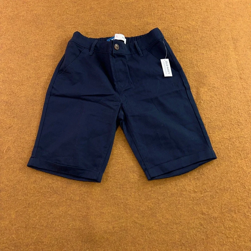 Old Navy Boys XL 14-16 Navy Blue Bermuda Chino Uniform Shorts NWT